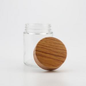平らな木製キャップcr花ガラス瓶  - Safecare