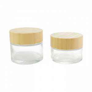 売れ筋化粧品包装木製ふたガラスクリームジャー  - Safecare